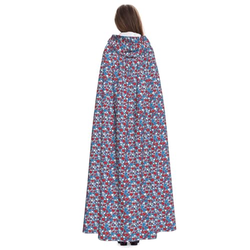 Cape à capuche pour costume de bal masqué avec motif cœur romantique - 4