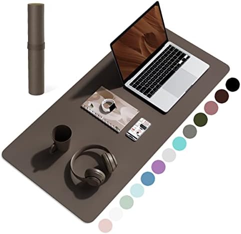 Non-Slip Desk Pad, Waterproof PVC Leather Desk Table Protector, Ultra Thin Large Mouse Pad, Easy Clean Laptop Desk Writing Mat for Office Work/Decor/Home (Light Blue, 80 x 40 cm)
