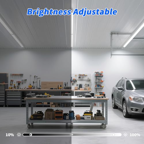 Image of JESLED LED Shop Lights 4FT with Remote, 45W 5400LM Dimmable Linkable Garage Light, 3000K-7000K Adjustable Color Temperature, for Workshop, Basement, Workbench, ETL Listed 4 Pack