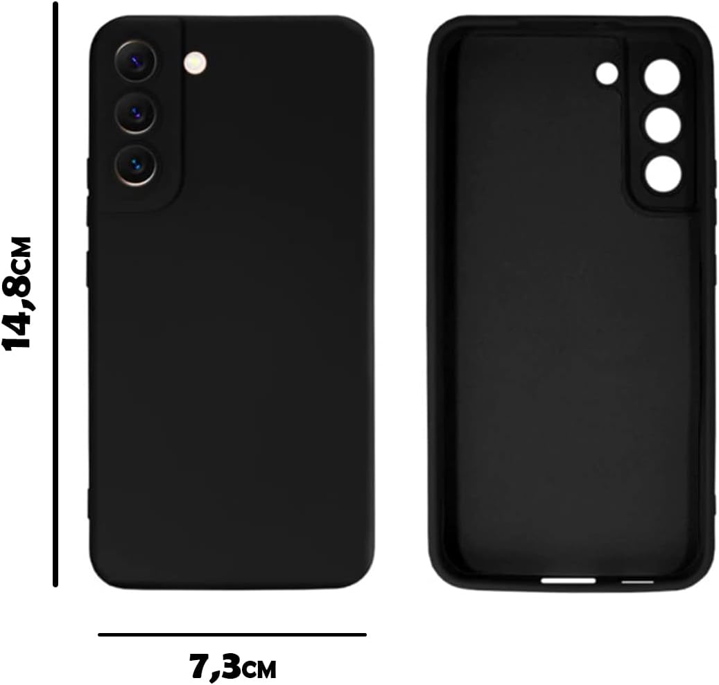 Capinha Colorida Linha PREMIUM Compatível Com Samsung Galaxy S23 Preto, Branco, Vermelho, Amarelo, Lilás, Roxo, Azul, Laranja, Marrom, Verde, Cinza, Rosa Case Slim Flexível Aveludada 3 Camadas De Proteção DUPIN (PRETO)