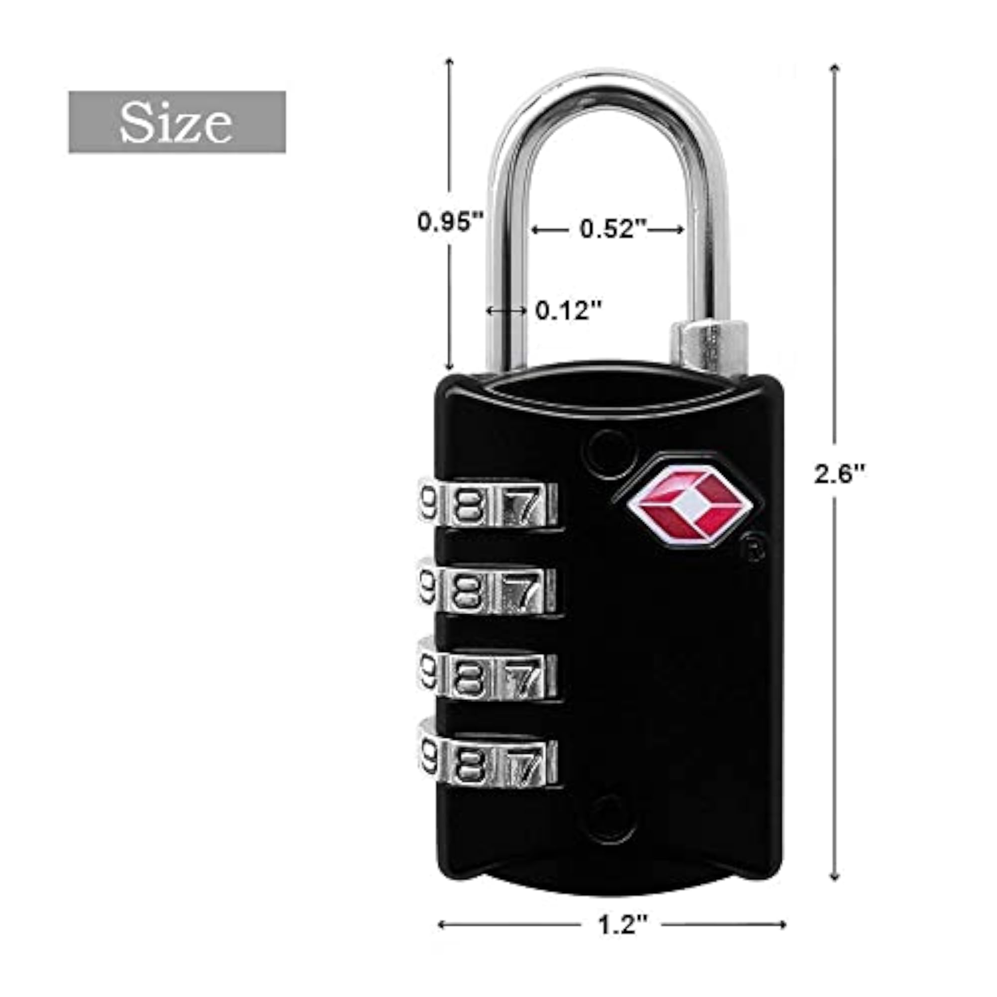TSA Approved 4 Digit Luggage Locks, Re-settable Keyless Lock