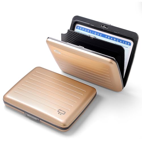 Image of OGON -DESIGNS- Aluminum wallet, Large capacity with metal lock, RFID Protection against fraud and demagnetization, Smart Case OSLO Large model