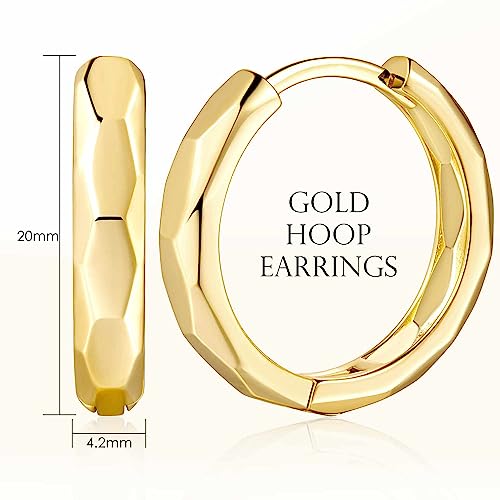 ENROSE 14K Gold Chunky Hoop Earrings for Women - Stylish, Hypoallergenic Small Gold Hoops for Everyday Elegance - Image 6