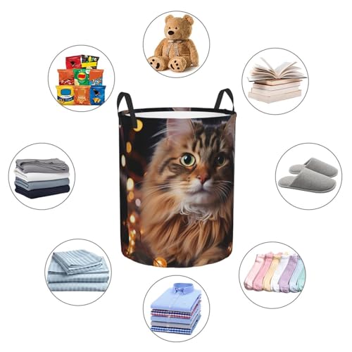 Panier à linge chat étanche suspendre avec poignées robustes - 5