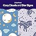 The Honest Company Comfort Dry Overnight Diapers, Up to 12 Hours Protection, Hypoallergenic, Fragrance-Free, Cozy Cloud + Star Signs, Club Box Size 6 (35+ lbs), 34 Count