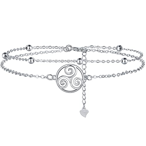 Triskell bracelet celtique double chaîne en argent : le cadeau idéal