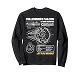 14STRW1515 Star Wars Gold Millennium Falcon Schematics Sweatshirt