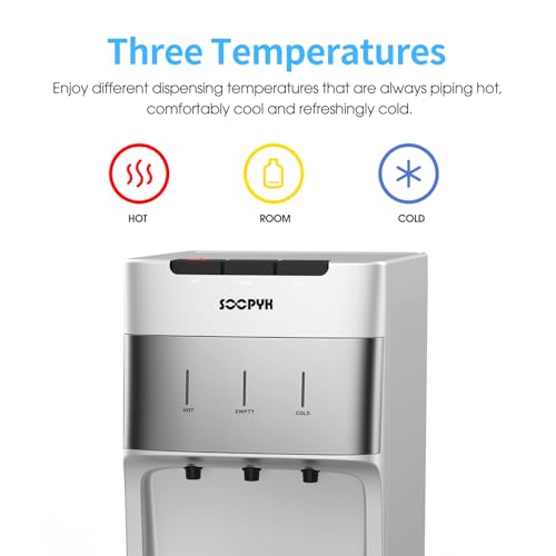 SOOPYK Self Cleaning Bottom Loading Water Cooler Dispenser LED Display and Controls