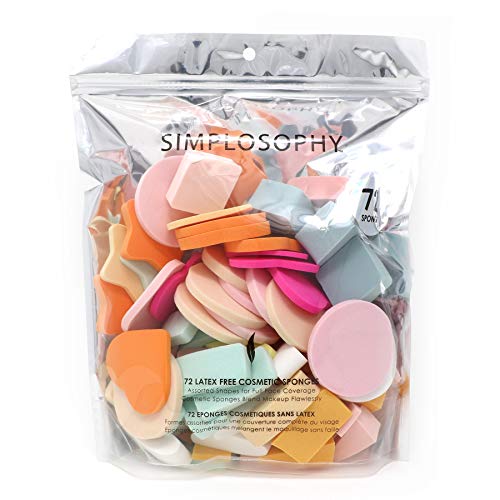 Simplosophy Pack of 72 Assorted Cosmetic sponges