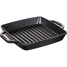 staub 40511-728-0 Pure Grill Square, Black, 9.1 inches 23 cm Grill Pan, Both Hands, Casting, Enamel, Induction Compatible, Japanese Authentic Product