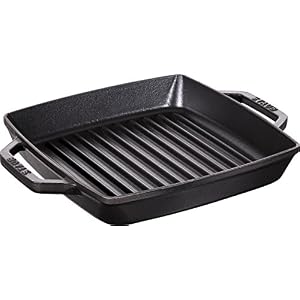 STAUB Cast Iron Square Grill Pan, Black, 23 cm
