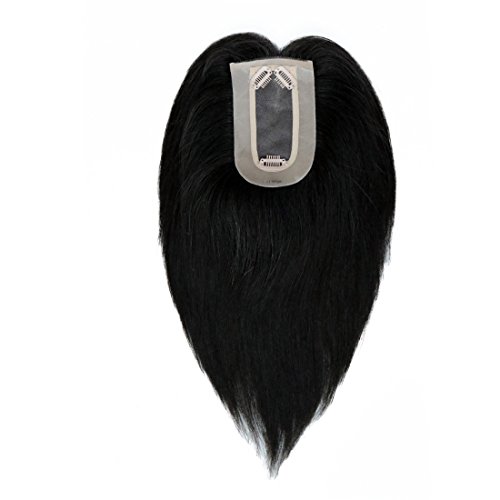 uniwigs Charm Remy Human Hair Hand Made Tied Mono Top Hair Topper For Hair Loss Thin Hair (Y-1B)