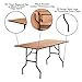 Flash Furniture Gael 5-Foot Rectangular Wood Folding Banquet Table with Clear Coated Finished Top