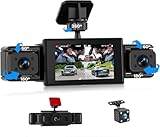 360°Dash Cam Front and Rear Inside, 4 Channel 2K+1080P Front, Rear, Left and Right Bumper Dash Cam 3' for Cars Color Night Vision WiFi G-Sensor, Loop Recording for Cars, Easy Setup, Multi-Language