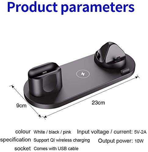 Image of 3-in-1 15W Fast Wireless Charger for Apple iPhone Airpods and iWatch and Other All Mobile (Must Need 15W Fast Adepter to Charge Fast) with QI Certified-Black