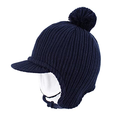Gorro de invierno para niños con forro polar interior y visera protectora, pack de 3 2