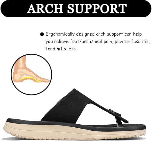 Image of Mens Sandals Adjustable Buckle Straps with Arch Support Lightweight Comfort Beach Sandals Soft Cushion Footbed Summer Slippers Open Toe Slides for Indoor and Outdoor
