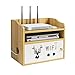 Hggzeg Scatola di immagazzinaggio del Router Rack di archiviazione WiFi Desktop in Legno Multistrato con Rack di archiviazione del decodificatore del Telecomando a griglia(ji05,ciliegio)