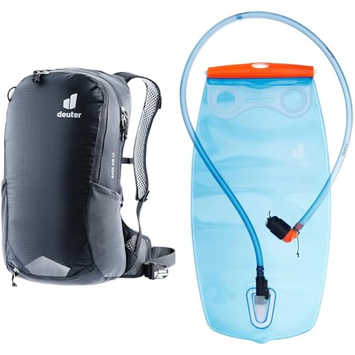 deuter Race Air 10 Fahrradrucksack, Schwarz & Streamer 3.0 Trinksystem
