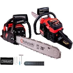 Motosierra Gasolina 78cc – Motosierra con Potente Motor y Espada 20 Pulgadas – Moto Sierra de Uso Profesional con Corte Preciso y Kit Completo de Montaje