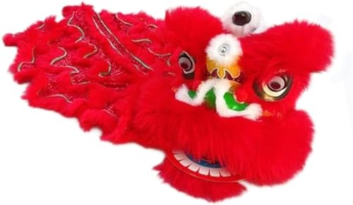 CukUJH Lion Dance Head Waking Lion Southern Lion Head Dragon Dance Performance Props Role Play Lion Dance Performance Festive Mascot Costume(Rd,8in)
