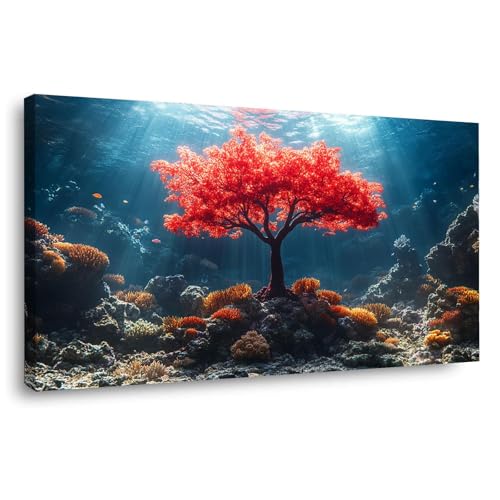 Tableau Arbre de la Vie Toile Encadrée 30x60cm pour Rénover un Mur Vide