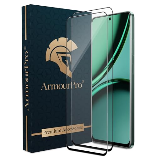 Image of ArmourPro Military Grade Gorilla Tempered Glass Compatible For Realme Narzo 70X (6.72 Inch) With Easy Installation Kit for Smartphone| Edge To Edge Coverage | Black, Pack of 2
