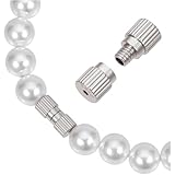 PH PandaHall 925 Sterling Silver Screw Clasp Twist Barrel Clasps End Tip Caps Connectors Jewellery Clasps with Silver Polishing Cloth for Bracelet Necklace Jewellery Making DIY Craft, 11x5mm