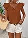 Falechay Summer Womens Tops Cute Going Out Round Neck Outfit Casual Chiffon Short Butterfly Sleeve Clothes Sexy Ladies Babydoll Office T-Shirts Trendy Women Blouse Plus Size Burnt Orange Top XXL