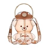 Adorable forme d'ours: cette bouteille d'eau Kawaii présente un design d'ours mignon qui fait appel aux enfants, aux filles et aux femmes..Il sert non seulement son objectif de bouteille d'eau, mais ajoute également des éléments amusants et ludiques à l'hydratation, ce qui en fait un favori instantané..Bouteille d'eau mignonne de bouteille d'ours