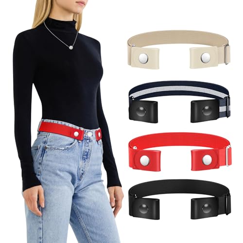Image of TOURZOO Belts for Women /Men Buckle Free Elastic Belt Invisible No Buckle Stretch Waist Belt For Jean Pants,Dresses,No Bulge