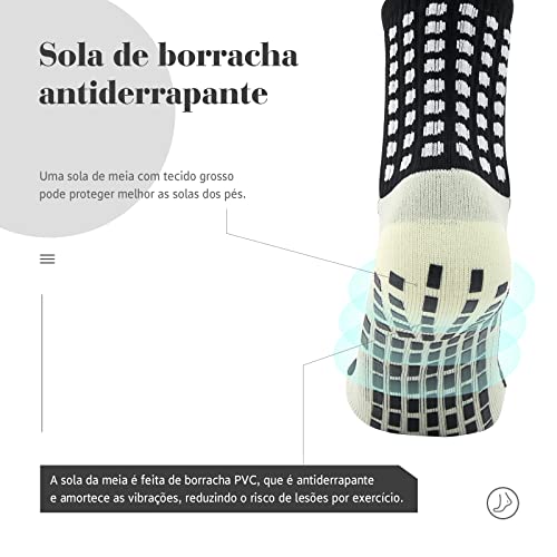 Meias Antiderrapante Esportivas Masculino, Meias Masculino para Futebol, Basquete, Voleibol, Corrida