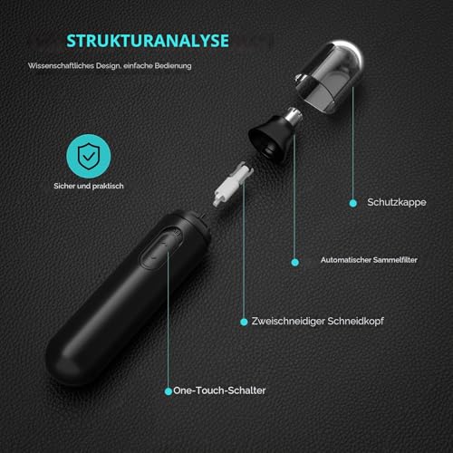 Nasenhaartrimmer- Nasenhaartrimmer Ohrhaartrimmer für Männer und Frauen (AA-Batterie Modell)