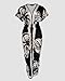 CHICME Summer Dresses for Women Floral Print Plunge V Neck Midi Dress Casual Ruched Slit Bodycon Party Dress Black-M