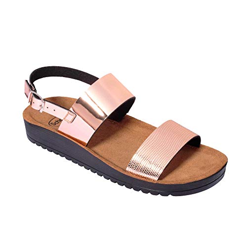 Scholl Sandali con Cinturino Cynthia Sandal, Oro