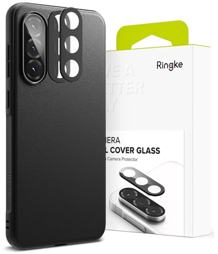 Ringke Onyx Compatible with Galaxy A56 5G [Black] + Camera Glass Compatible with Galaxy A56 5G [2 Pack]
