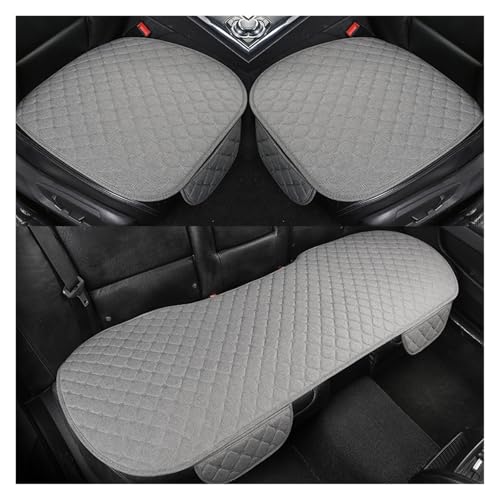 Housse de siège de voiture en lin haut de gamme et coussin de protection gris