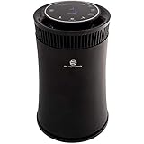 SilverOnyx Air Purifier for Home with True Hepa Filter, Air Quality Monitor, Uv Sanitizer, Cleaner for Allergies, Pets, Smokers, Mold, Pollen, Dust, Quiet Bedroom Odor Eliminator - 500 sq ft. Black