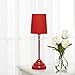 Simple Designs LT3018-RED Table Lamp with Fabric Shade and Hanging Acrylic Beads, Red