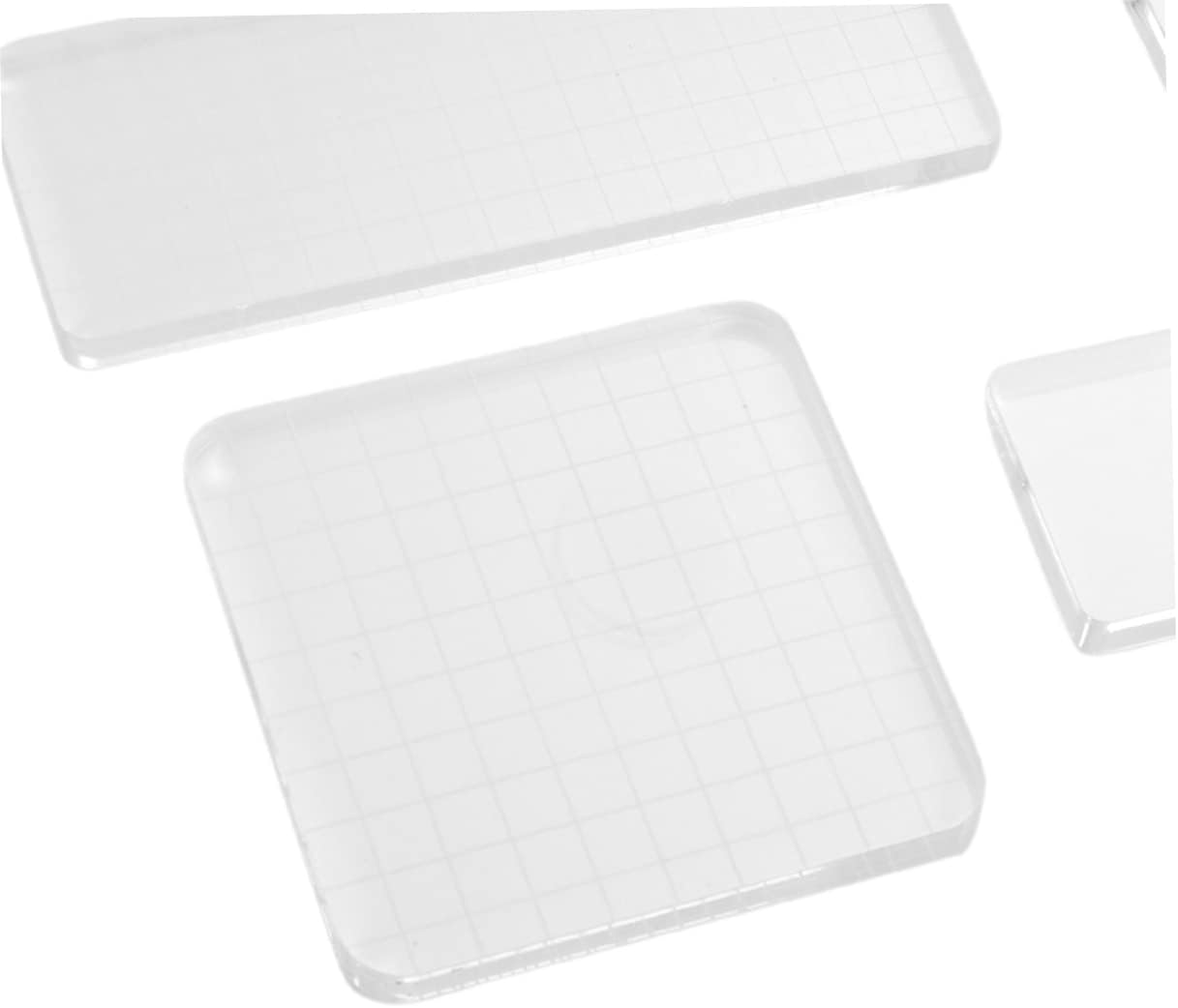 SEWACC 5pcs Acrylic Stamping Blocks Set DIY Craft Stamps Handle for Scrapbooking Making Scrapbooking Junk Journal Supplies