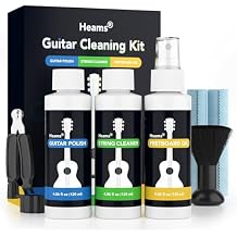 Premium Guitar Cleaning Kit, Larger Capacity 120MLGuitar Polish+ Fretboard Oil +Guitar Cleaner, String Winder, Brush, Cleaning Cloth, All in One Kit, Ideal for Guitar Cleaning and Maintenance