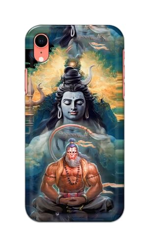 Image of PRINTFIDAA Printed Hard Back Cover Case for Apple iPhone XR Back Cover (Lord Shiva and Hanuma) -112