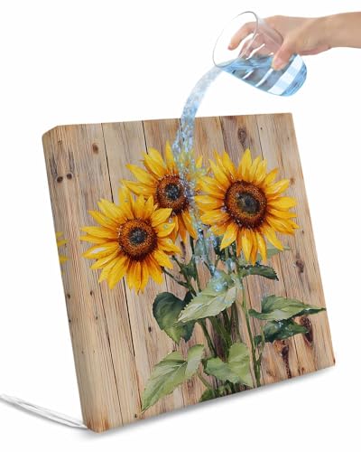 2 Pack Retro Sunflower Waterproof Cushion Covers with Ties, Outdoor Patio Chaise Lounge Chair Seat Cushion Slip Covers Replacement(Only Cover) Farmhouse Flowers Botanical Wooden 22