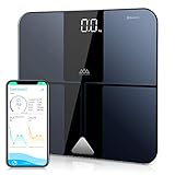 ALTA PRECISIÓN E ITO: utilizando la tecnología bioeléctrica de impedancia de análisis (BIA) y una gran superficie de recubrimiento ITO, ambas tecnologías pueden proporcionar resultados más convenientes y confiables que otras escalas Bluetooth y reducir en gran medida el error durante la medición del peso corporal en incrementos de 0.2 lb./0.05 kg con capacidad de 396 libras / 180 kg, Incluye una cinta de medición corporal GRATUITA para monitorear el progreso.