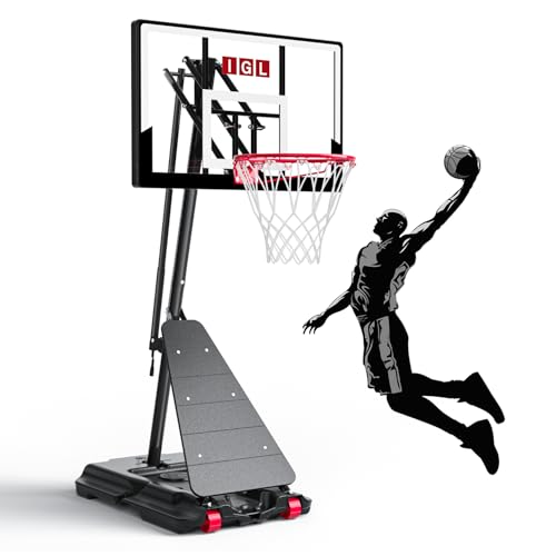 Image of IGL Portable Basketball Hoop Outdoor, 10 FT Height Adjustable Basketball Goal