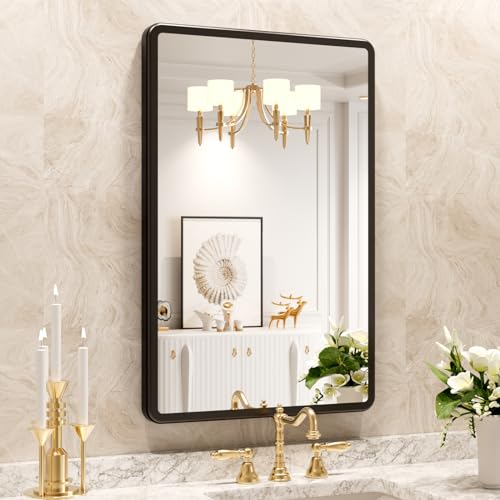 Image of pertetey 20 x 30 in Rounded Rectangle Bathroom Mirror