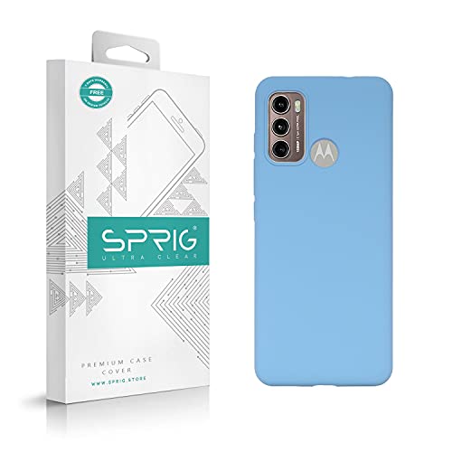 Image of SPRIG Silicone Back Cover Case for Moto G60 (Denim Blue)