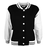 A2Z 4 Kids Baseball Contrast Jacket Varsity Style Coat - B.B Plain Jacket Black 7-8