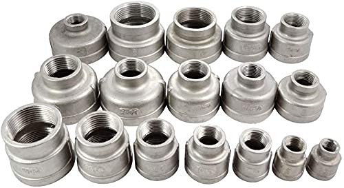 Niple reductor hembra 3/4 a 1/2 inoxidable 304 NPT unión de tuberías 7