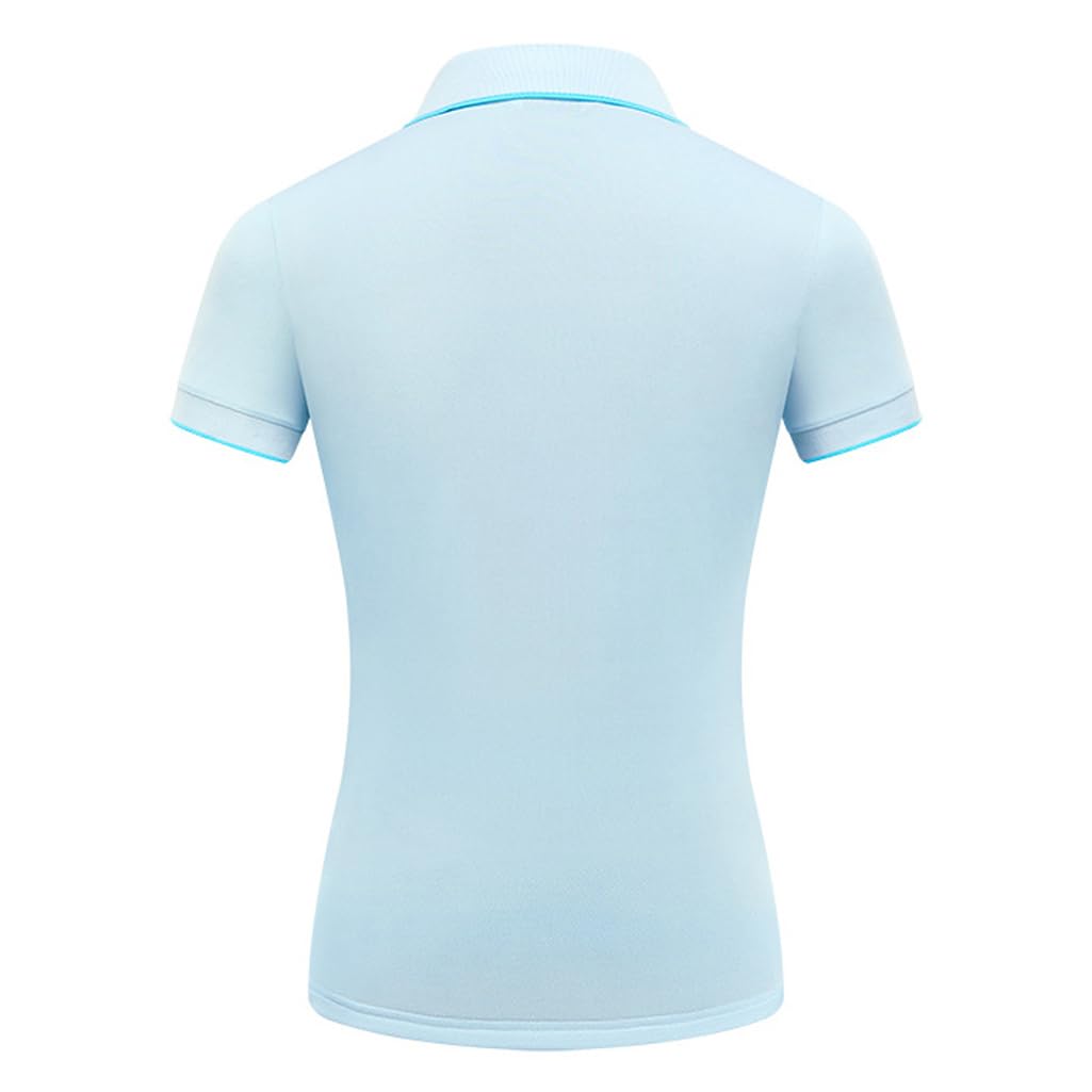 LANGWEI Polo da Golf da Donna Manica Corta Zip Asciugatura Rapida Leggera Atletica T-Shirt da Tennis